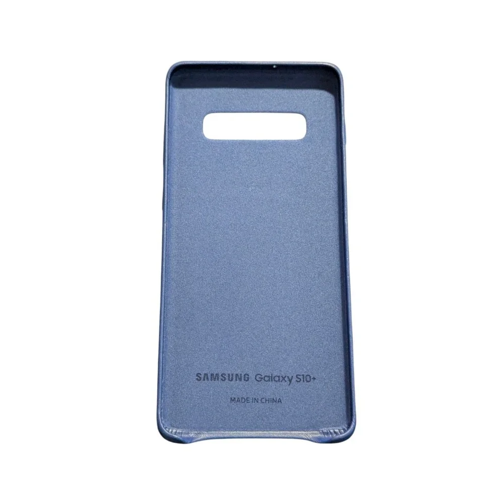 V4-O Original Samsung Leather Back Cover For Galaxy S10+ - Navy